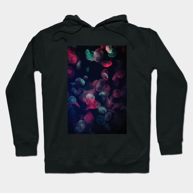 Fluorescent Jellyfish Underwater Photography Hoodie by RetroGeek